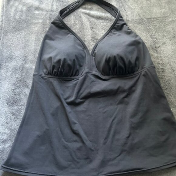 Lands End 2 Piece Swimsuit Women's Bandeau Tankini Top And Skirt Bottom Size 14 - Picture 2 of 7
